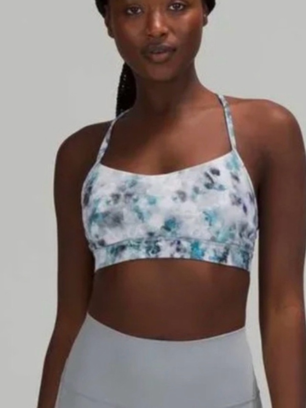 Lululemon Flow Y Bra
A-C Women’s Floral Blue-Gray Strappy Bra